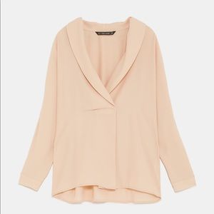 NWT Zara Shawl Collar Blouse (Rare Style)